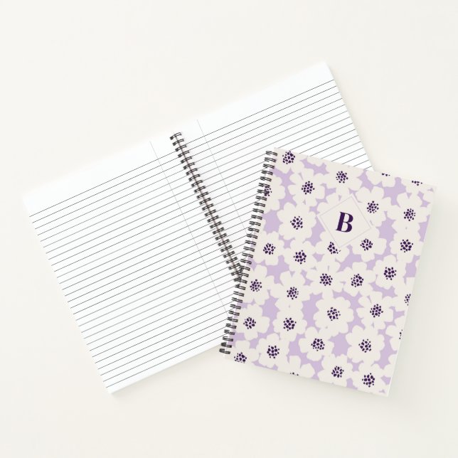 Cuaderno Resumen Blocky Lavanda Floral Monograma (Interior)