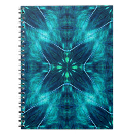 Cuaderno Resumen Bloom Aqua y diseño fractal azul