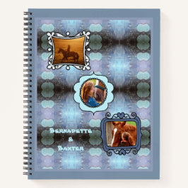 Cuaderno Resumen Blue 3 Photo Horse Mascota Collage y nombr