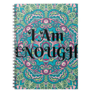 Cuaderno Resumen Boho Mandala Soy Suficiente Afirmación