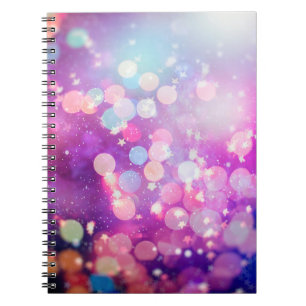 Cuaderno Resumen borroso de shi brillo azul y plateado