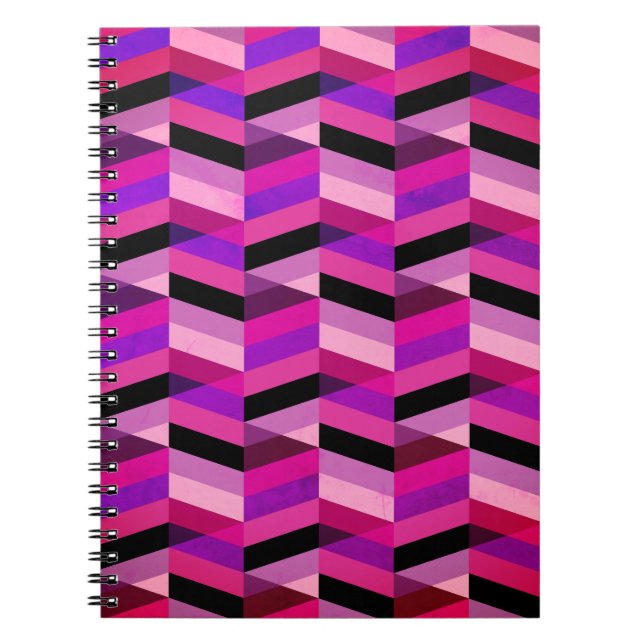 Cuaderno Resumen Chevron/Herringbone | Púrpura y violeta (Frente)