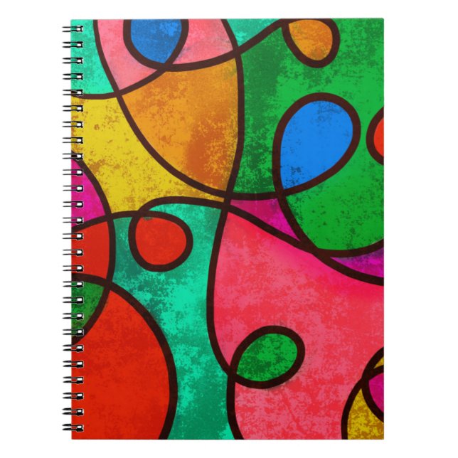 Cuaderno Resumen colorido de arte moderno (Frente)