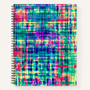 Cuaderno Resumen Colorido Patrón de tinte moderno