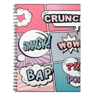 Cuaderno Resumen concepto creativo comic pop art style blan