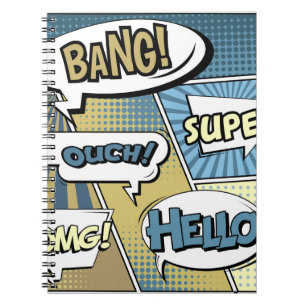 Cuaderno Resumen concepto creativo comic pop art style blan