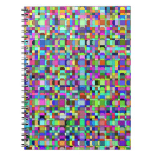 Cuaderno Resumen Cuadrados Formas Patrón Multicolor