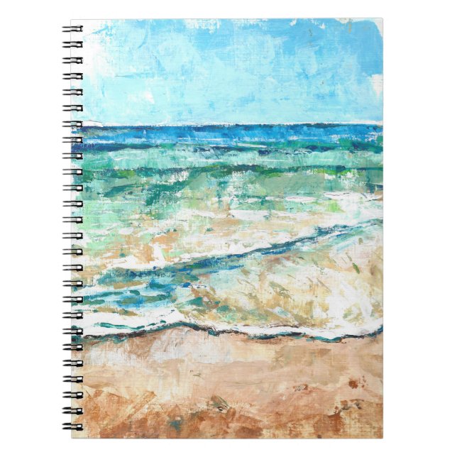 Cuaderno Resumen de arte de playa pintado (Frente)