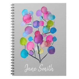 Cuaderno Resumen de arte del árbol de verano rosa