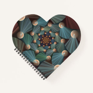 Cuaderno Resumen de arte fractal con pizarra marrón profund