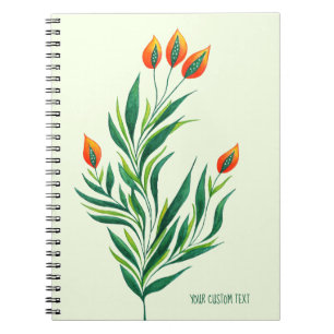 Cuaderno Resumen de brotes de Naranjas de plantas verdes de