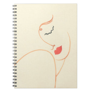 Cuaderno Resumen de cara chica. hermosa mujer. ilusiones de