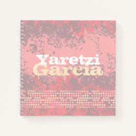 Cuaderno Resumen de chicas rosa de coral con nombre