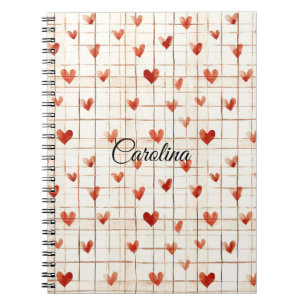 Cuaderno Resumen de corazones de crema roja