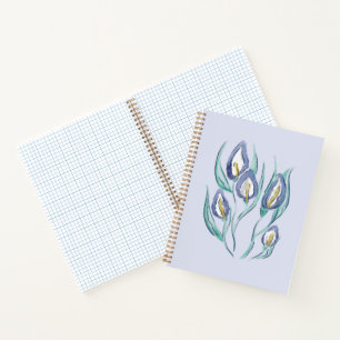 Cuaderno Resumen de elegancia: acuarela púrpura Calla Lilie