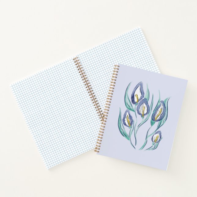 Cuaderno Resumen de elegancia: acuarela púrpura Calla Lilie (Interior)