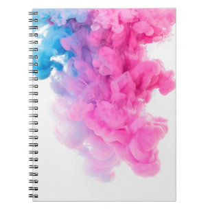 Cuaderno Resumen de fondo de arte azul rosa