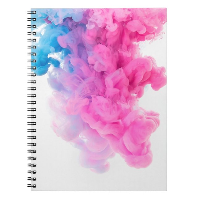 Cuaderno Resumen de fondo de arte azul rosa (Frente)