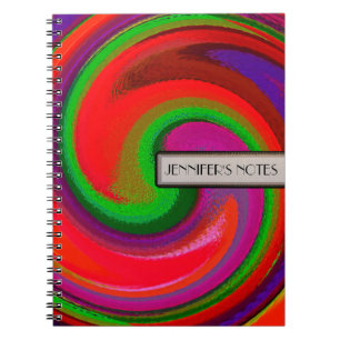 Cuaderno Resumen De Fondo De Arte Swirl De Color #3
