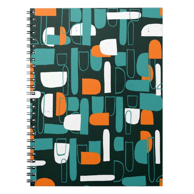 Cuaderno Resumen de formas geométricas, estilo vintage. (Frente)