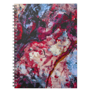 Cuaderno Resumen de Geode Crystal Agate Rojo