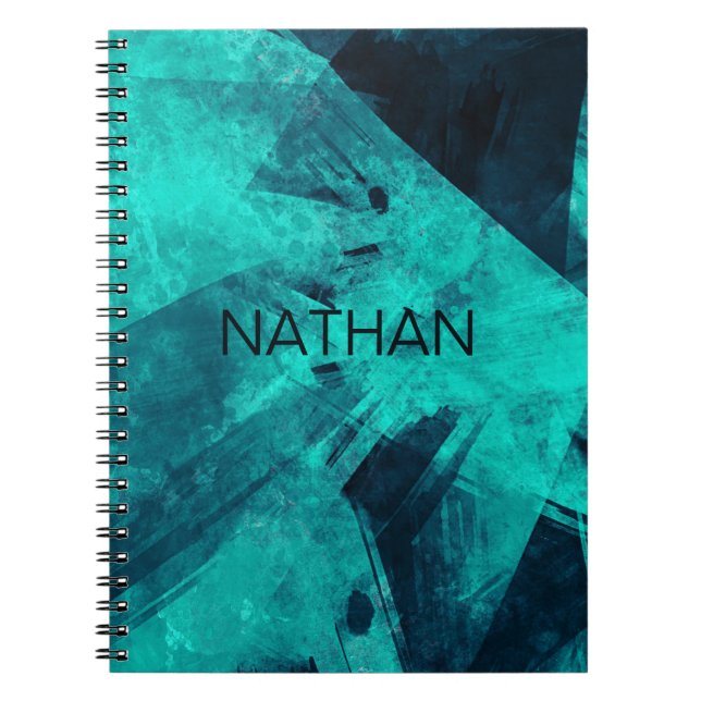 Cuaderno Resumen de Guay: arte azul con jaranjas personaliz (Frente)
