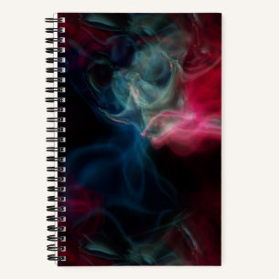 Cuaderno resumen de humo rosa y azul