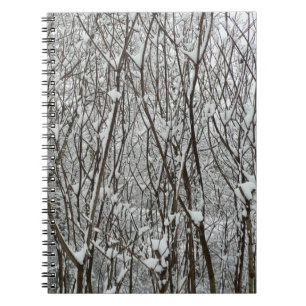 Cuaderno Resumen de invierno de ramas cubiertas de nieve