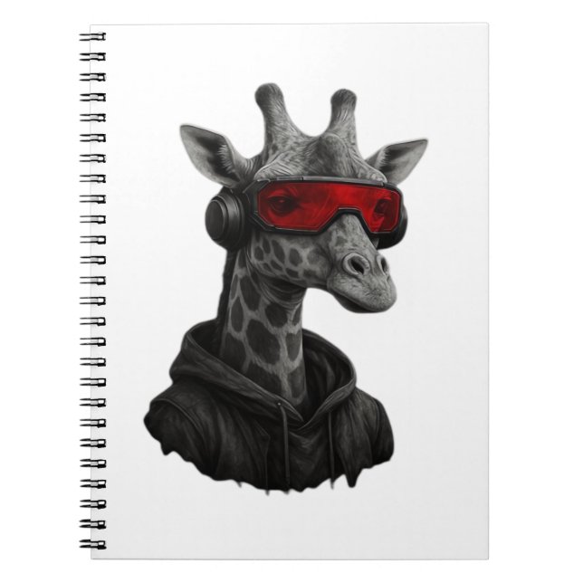 Cuaderno Resumen de jirafa roja y negra Clásica camiseta (Frente)