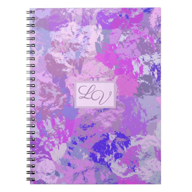 Cuaderno Resumen de la espiral azul morado rosado de Camo d (Frente)