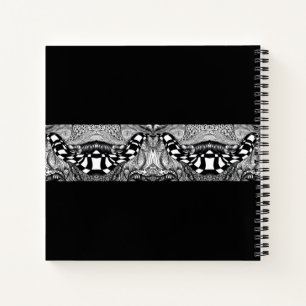 Cuaderno ' Resumen de la maraña de línea blanca y negra