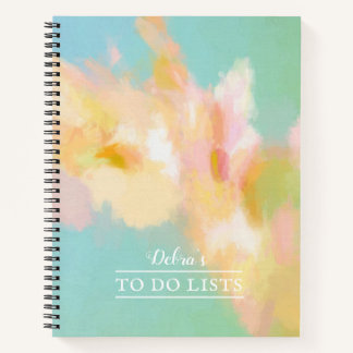 Cuaderno Resumen de la pintura de primavera acuática y rosa