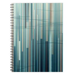 Cuaderno Resumen de líneas verticales azul y marrón arte di