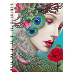 Cuaderno Resumen de los labios rojos y los Rosas del pavo r