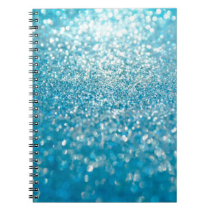 Cuaderno Resumen de luces azules, fondo artístico.