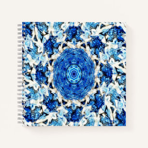 Cuaderno Resumen de mandala negra azul del río........