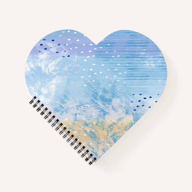 Cuaderno Resumen de medios mixtos azul turquesa amarillo (Anverso)