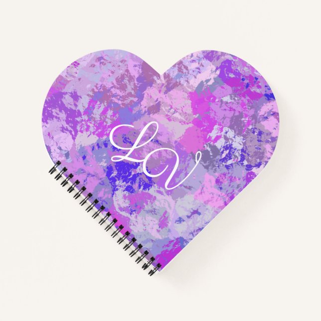 Cuaderno Resumen de moda Camo Pink Purple Blue Heart (Anverso)
