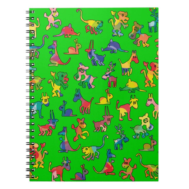 Cuaderno Resumen de mosaicos de patrones de animales (Frente)