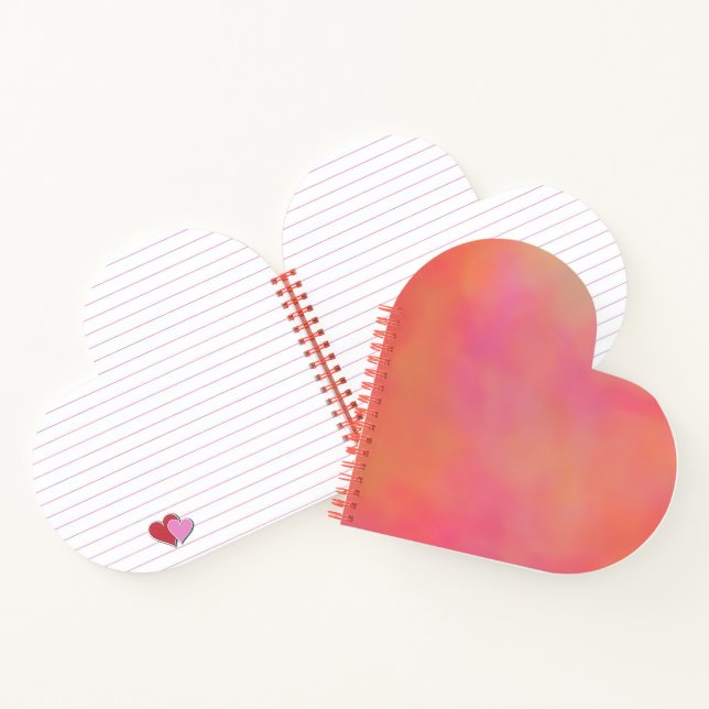 Cuaderno Resumen de nube marrled rosa y Naranja (Interior)