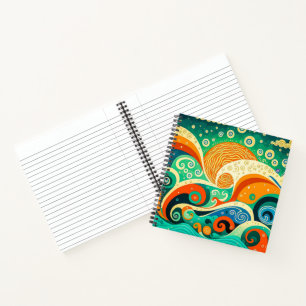 Cuaderno Resumen de obras de arte de las olas hippie de la 