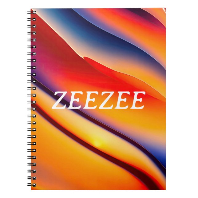 Cuaderno Resumen de onda roja, Naranja y azul (Frente)