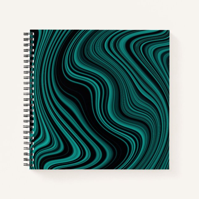 Cuaderno Resumen de ondas negras y esmeraldas (Anverso)