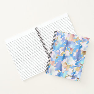 Cuaderno Resumen de oro azul rosado metálico de camuflaje