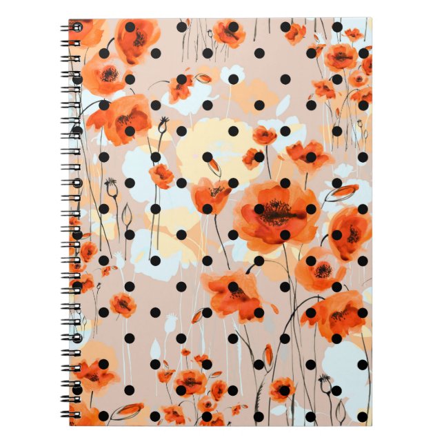 Cuaderno Resumen de patrones florales sin soldadura con pop (Frente)