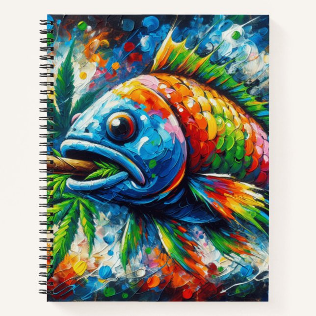 Cuaderno Resumen de peces arcoiris coloridos Bloc de notas  (Anverso)