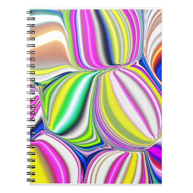 Cuaderno Resumen de pintura arte moderno efecto 3d en neon  (Frente)