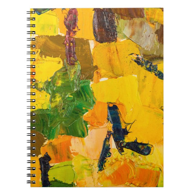 Cuaderno Resumen de pintura de lona de aceite amarillo (Frente)