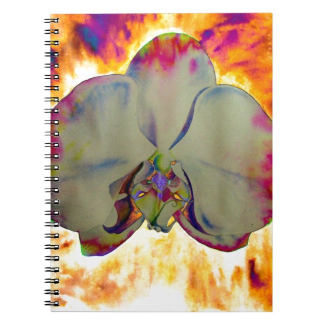 Cuaderno Resumen de pintura de orquídeas tropicales con flo (Frente)