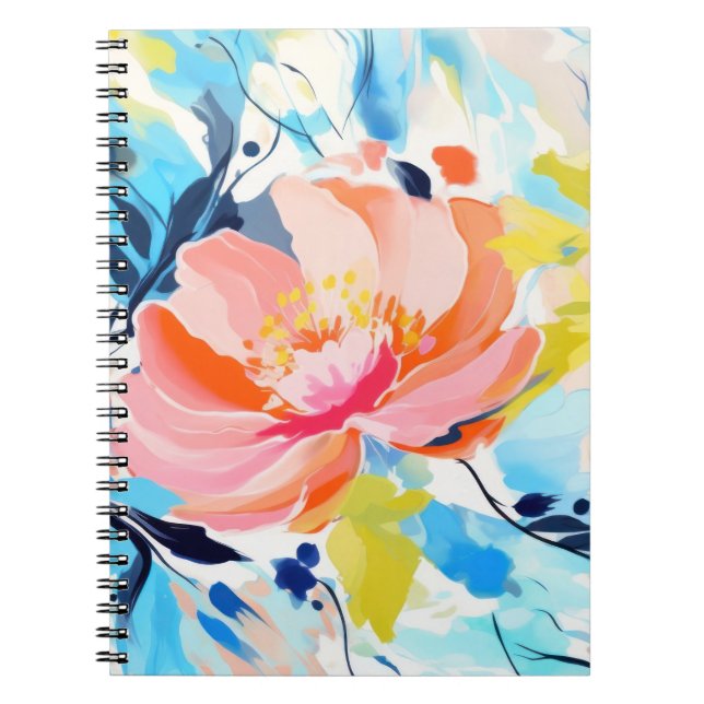 Cuaderno Resumen de pintura de patrones florales (Frente)